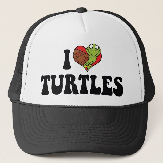 Ik hou van hartschildpadden trucker pet (Voorkant)