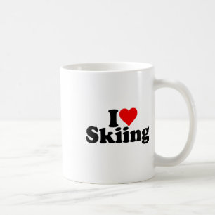 Ik hou van hartskiën snowboarden koffiemok