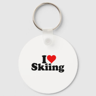 Ik hou van hartskiën snowboarden sleutelhanger