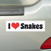 Ik hou van hartslangen bumpersticker (Op auto)