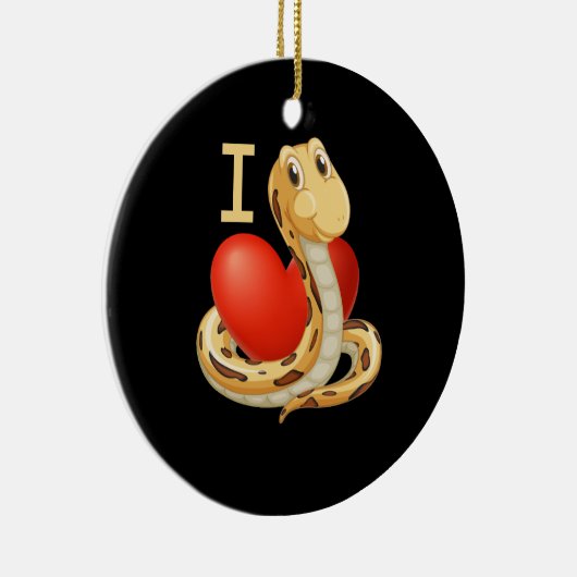 Ik hou van hartslangen keramisch ornament (Rechts)