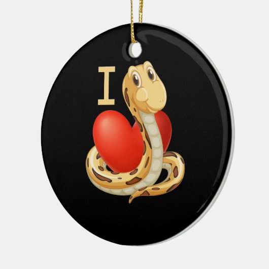 Ik hou van hartslangen keramisch ornament (Links)