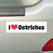 Ik hou van hartstruisvogels - Struisvogelliefhebbe Bumpersticker (Op auto)
