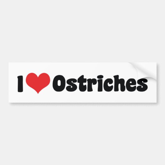 Ik hou van hartstruisvogels - Struisvogelliefhebbe Bumpersticker (Voorkant)