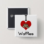 Ik hou van hartswafels vierkante button 5,1 cm (Voorkant /achterkant)