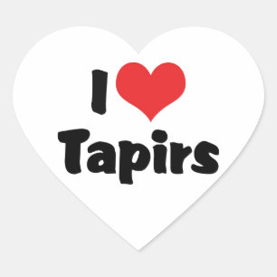 Ik hou van harttapirs hart sticker