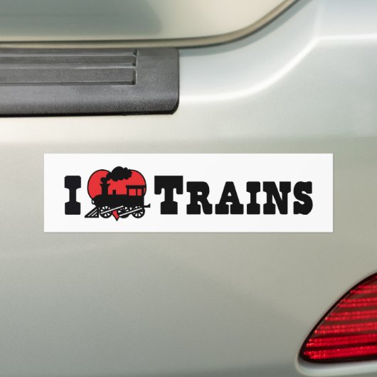 Ik hou van harttreinen - modeltrein bumpersticker (Op auto)