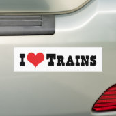 Ik hou van harttreinen - modeltrein bumpersticker (Op auto)
