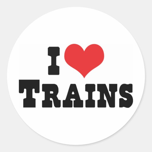 Ik hou van harttreinen - modeltrein ronde sticker (Voorkant)