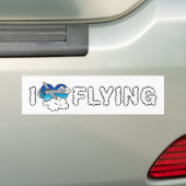 Ik hou van hartvliegen - vliegdekvliegtuig bumpersticker (Op auto)