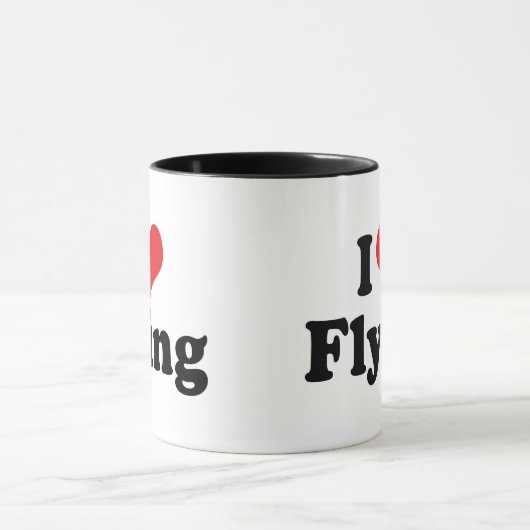 Ik hou van hartvliegen - vliegdekvliegtuig mok (Midden)