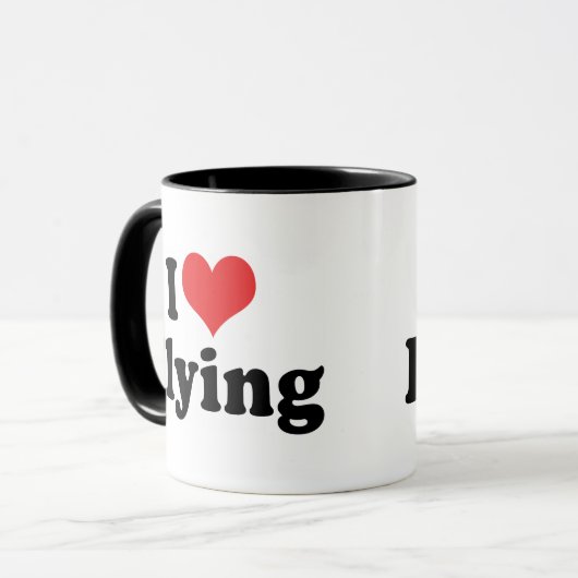 Ik hou van hartvliegen - vliegdekvliegtuig mok (Voorkant links)