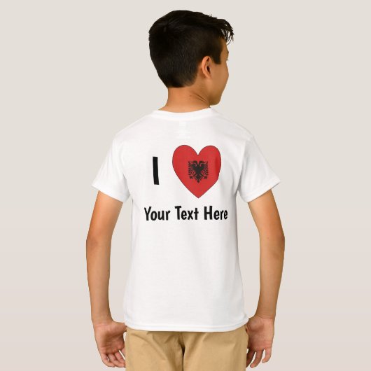 IK HOU VAN (Hartvormige Albanese Vlag) Persoonlijk T-shirt (Achterkant volledig)