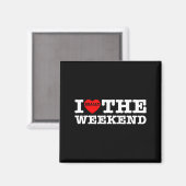 Ik hou van hartweekend grappige camping koppel cad magneet (Voorkant / Achterkant)