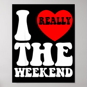 Ik hou van hartweekend grappige camping koppel cad poster
