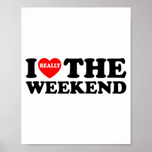 Ik hou van hartweekend grappige camping koppel cad poster