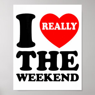 Ik hou van hartweekend grappige camping koppel cad poster