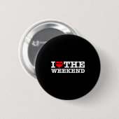 Ik hou van hartweekend grappige camping koppel cad ronde button 5,7 cm (Voorkant /achterkant)