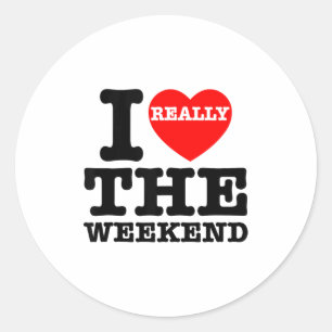 Ik hou van hartweekend grappige camping koppel cad ronde sticker
