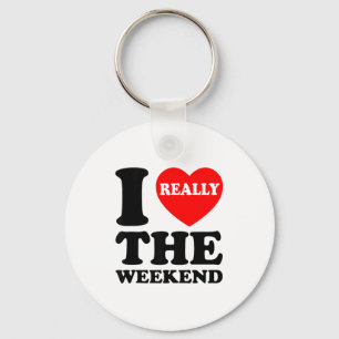 Ik hou van hartweekend grappige camping koppelcade sleutelhanger