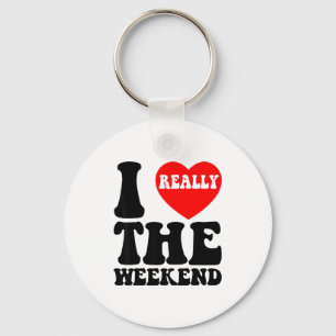 Ik hou van hartweekend grappige camping koppelcade sleutelhanger