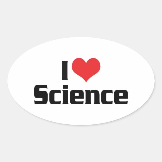 Ik hou van Hartwetenschap Ovale Sticker (Voorkant)