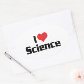 Ik hou van Hartwetenschap Ovale Sticker (Envelop)