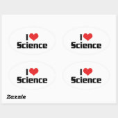 Ik hou van Hartwetenschap Ovale Sticker (Vel)