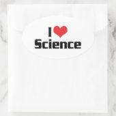 Ik hou van Hartwetenschap Ovale Sticker (Tas)
