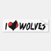 Ik hou van hartwolven - Wolf Lover Bumpersticker (Voorkant)