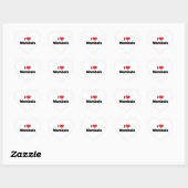 Ik hou van hartwombats hart sticker (Vel)