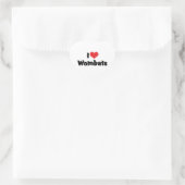 Ik hou van hartwombats hart sticker (Tas)