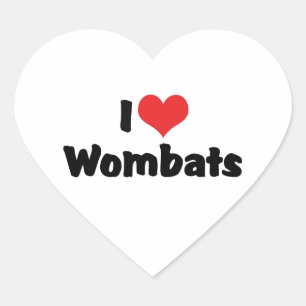 Ik hou van hartwombats hart sticker