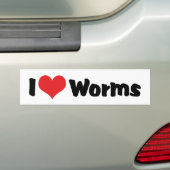 Ik hou van hartwormen bumpersticker (Op auto)