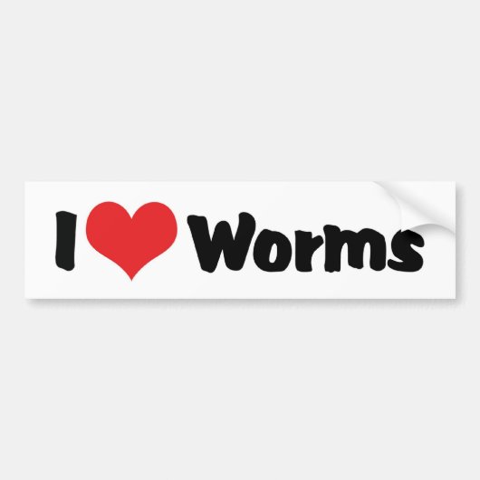 Ik hou van hartwormen bumpersticker (Voorkant)
