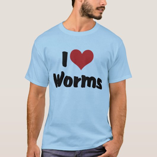 Ik hou van hartwormen t-shirt (Voorkant)