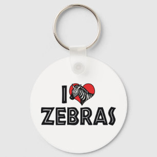 Ik hou van hartzebras - Zebra liefhebber Sleutelhanger