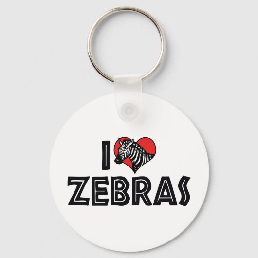 Ik hou van hartzebras - Zebra liefhebber Sleutelhanger (Voorkant)