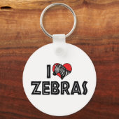 Ik hou van hartzebras - Zebra liefhebber Sleutelhanger (Voorkant)