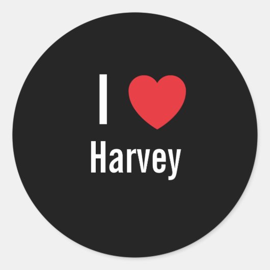 Ik hou van Harvey Ronde Sticker (Voorkant)