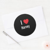 Ik hou van Harvey Ronde Sticker (Envelop)