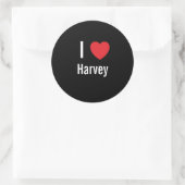 Ik hou van Harvey Ronde Sticker (Tas)