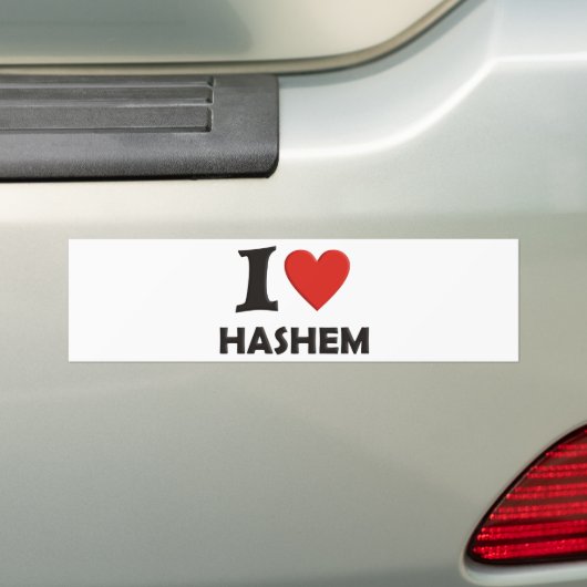 Ik hou van Hashem Bumpersticker (Op auto)