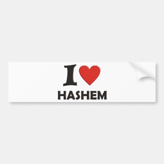 Ik hou van Hashem Bumpersticker (Voorkant)