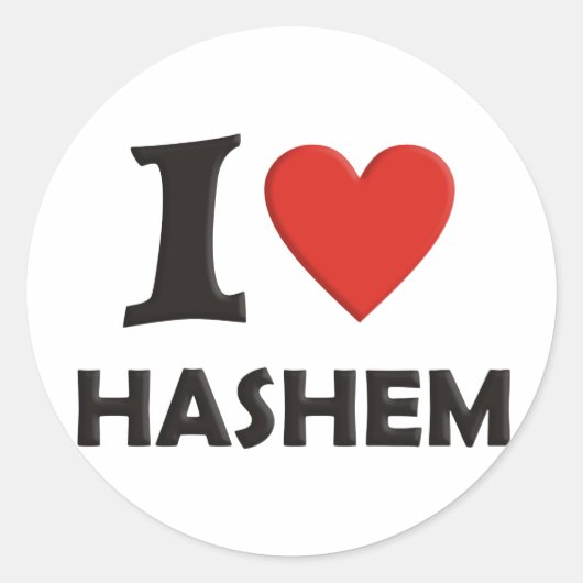 Ik hou van Hashem Ronde Sticker (Voorkant)