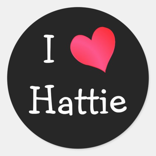 Ik hou van Hattie Ronde Sticker (Voorkant)