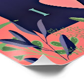 Ik hou van Hawaï, waterverf bloemenillustratie, Perfect Poster (Hoek)