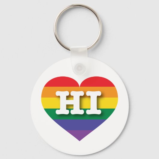 Ik hou van Hawaii Rainbow Heart Sleutelhanger (Voorkant)