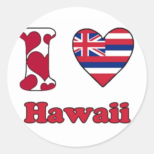 Ik hou van Hawaii Ronde Sticker (Voorkant)