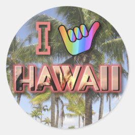 Ik hou van Hawaii Ronde Sticker